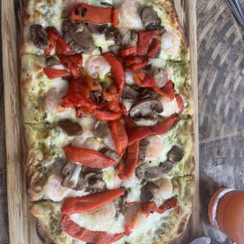 Redfin Blues - Shrimp & Mushroom Flatbread - Seafood Near Me - Pittsburgh, Pennsylvania