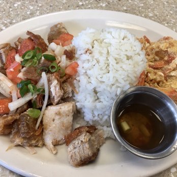 Julie'Z Restaurant - Lechon kawali and shrimp sarciado combo deliciousness - Filipino Near Me - Kapolei, Hawaii Julie'Z Restaurant - Lechon kawali and shrimp sarciado combo deliciousness - Filipino Near Me - Kapolei, Hawaii