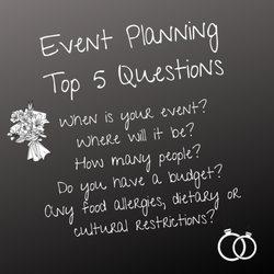 Chefs Nola - Planning an event?  These are the first 5 questions I always ask new clients.  And you can change your answers - I know that things happen!