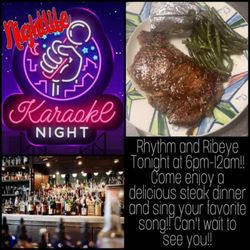 Karaoke and steak night Wednesdays.