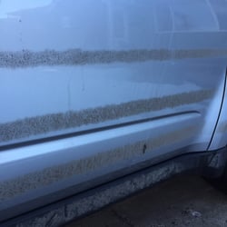 Conoco - These zebra stripes are the spots the carwash didn't clean. I guess you have to spring for the most expensive one.