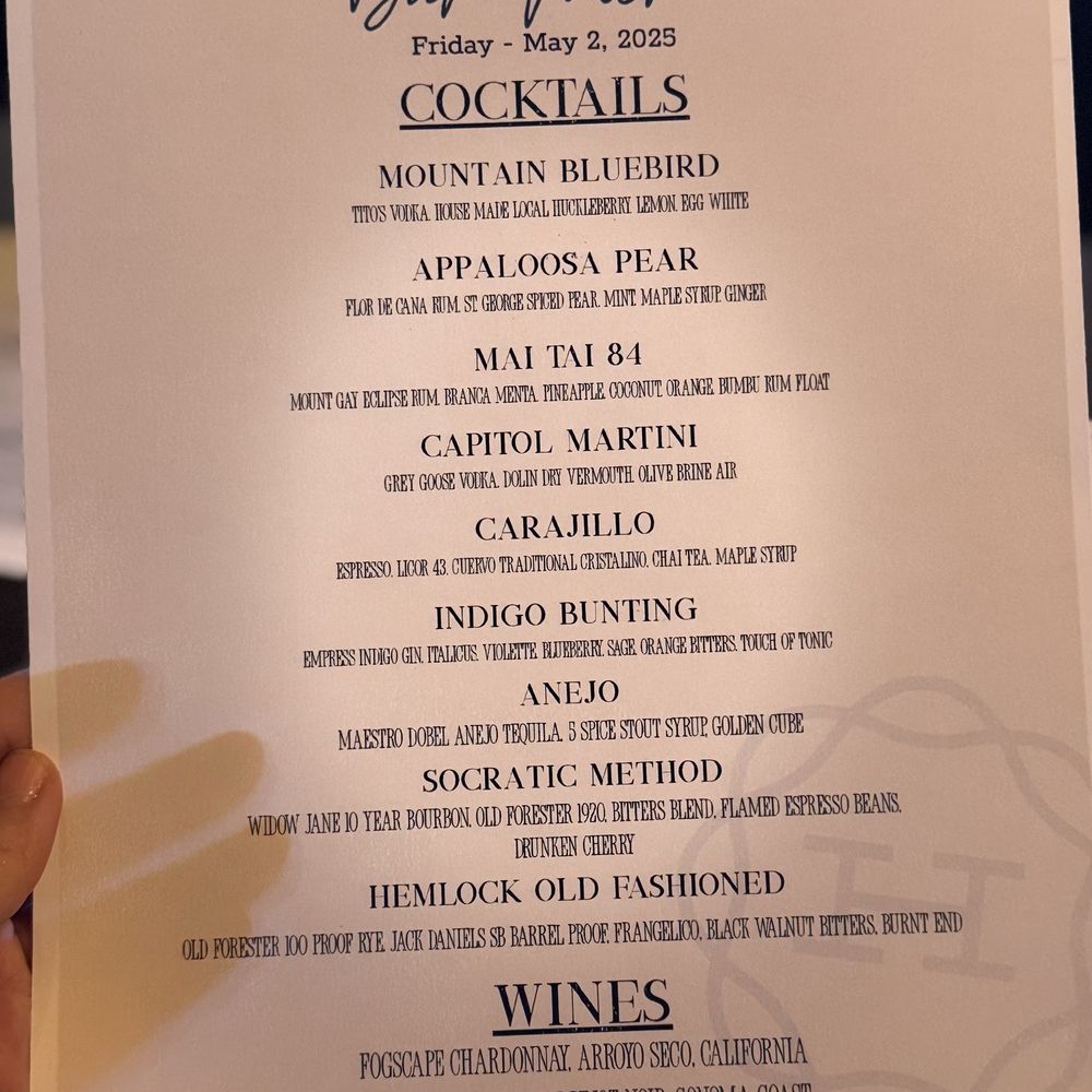 Hemlock - Drink menu - Steakhouses Near Me - Boise, Idaho Hemlock - Drink menu - Steakhouses Near Me - Boise, Idaho