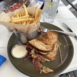 Briar Patch - Reuben (partially eaten | phone forgot to eat first), fries, aoli