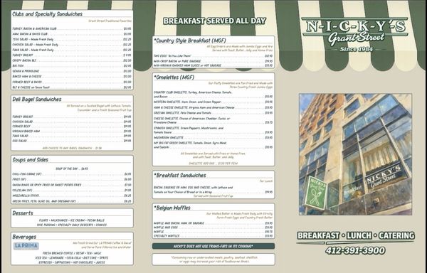 Menu photo 1 Nicky's Grant Street Pittsburgh, PA Menu photo 1 Nicky's Grant Street Pittsburgh, PA