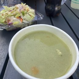 soup (that I didn't order) that turns out has  the cilantro rice in it.