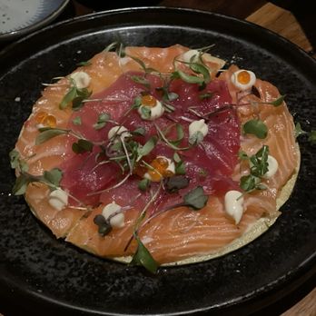 Azabu - Sashimi pizza - really good - Japanese Near Me - Whittier, California Azabu - Sashimi pizza - really good - Japanese Near Me - Whittier, California