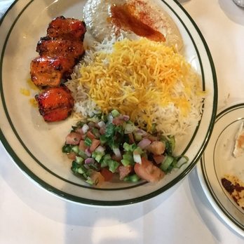 Kabul House - Lunch Special chicken Kabob - excellent chicken kabobs & hummus w/Salata. Awesome meal - Afghan Near Me - Evanston, Illinois