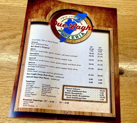 Menu photo 6 Due Laghi Pizzeria Twin Lakes, WI