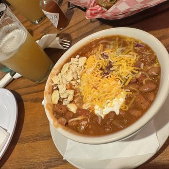 Big Chief Roadhouse - Bowl of hearty Chili, loaded with Cheese, Onion and Sour cream - American Near Me - Wildwood, Missouri Big Chief Roadhouse - Bowl of hearty Chili, loaded with Cheese, Onion and Sour cream - American Near Me - Wildwood, Missouri