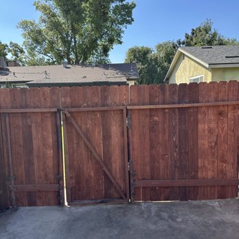 Titan Fence - New gate fence from inside the yard - Fences & Gates Near Me - Bakersfield, California Titan Fence - New gate fence from inside the yard - Fences & Gates Near Me - Bakersfield, California