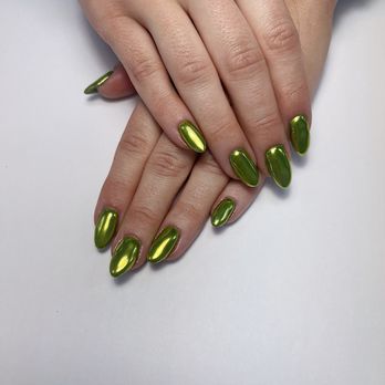 Lakeside Nails - Lime Green chrome nails for St Patty's Day! - Nail Salons Near Me - Omaha, Nebraska