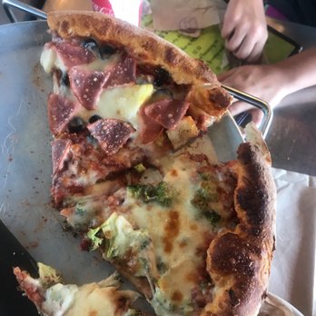 Savage Pizza - Half Hawaiian half broccoli - Pizza Near Me - Atlanta, Georgia Savage Pizza - Half Hawaiian half broccoli - Pizza Near Me - Atlanta, Georgia