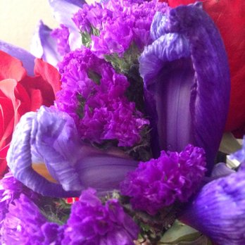 Panage Florist - Iris' days old and spent. Not a freshly-made arrangement. Shocked any florist would deliver flowers in such poor condition! - Florists Near Me - San Juan Capistrano, California