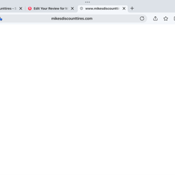 Mike's Discount Tires - Screenshot of Mike's Used Tire Shop that seems to be not functioning.