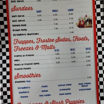 Janine's Frostee - Menu - Ice Cream & Frozen Yogurt Near Me - Ware, Massachusetts