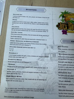 Menu photo 1 Jack Mackerel's Island Grill Kure Beach, NC