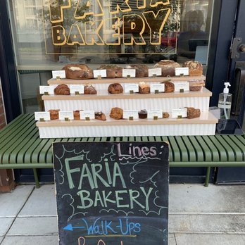 Faria Bakery - The menu display outside for quick ordering with minimal contact - Bakeries Near Me - Sacramento, California