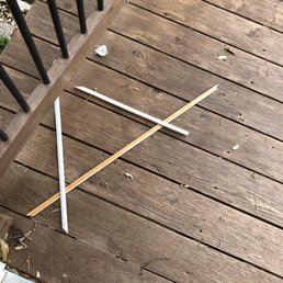 Broken trim left on the deck. Broken trim left on the deck.