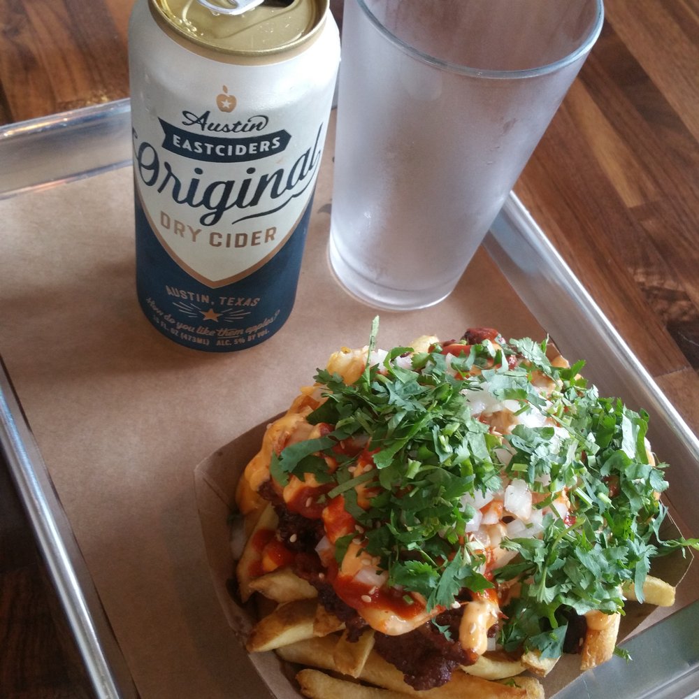 Chi'Lantro - Kimchi fries with spicy pork. Oh yes, oh yes! - Korean Near Me - Austin, Texas Chi'Lantro - Kimchi fries with spicy pork. Oh yes, oh yes! - Korean Near Me - Austin, Texas
