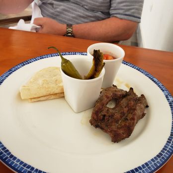 Oceana - Flank steak med well served with pico and refried beans with peppers - Seafood Near Me - Puerto Vallarta, JAL Oceana - Flank steak med well served with pico and refried beans with peppers - Seafood Near Me - Puerto Vallarta, JAL