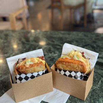 Just Cuz Cafe - Egg sandwich with added avocado and bacon - Cafes Near Me - Lacey, Washington