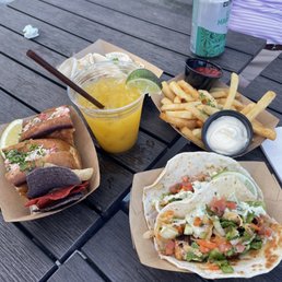 Lobster Roll, Fish Tacos, Fries Lobster Roll, Fish Tacos, Fries