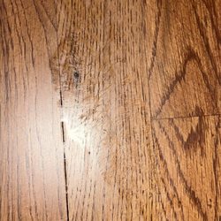 Blesing's Hardwood Flooring - Glopped polyurethane that was not spread and dried