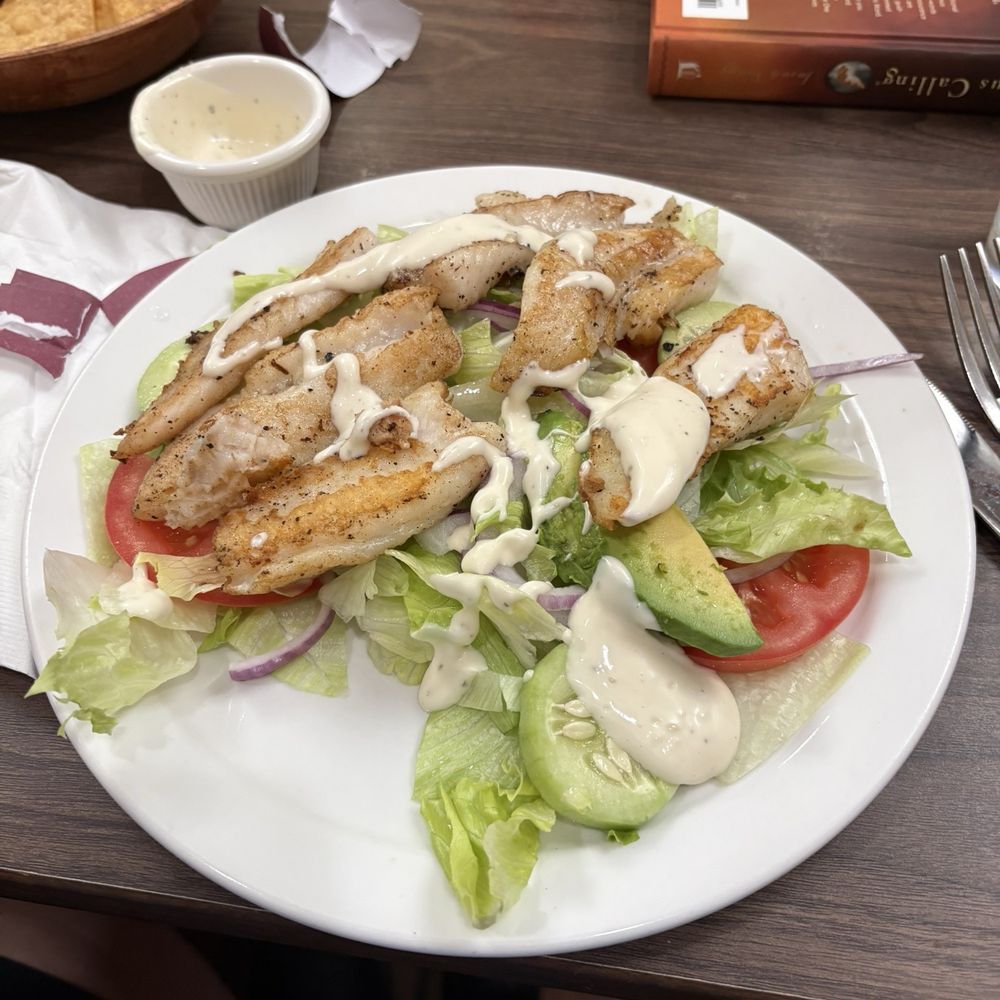 Grilled fish salad