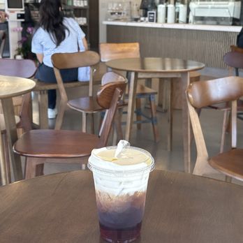 Auria Coffee - Cream peach - peach iced twa with cold foam - Desserts Near Me - Buena Park, California Auria Coffee - Cream peach - peach iced twa with cold foam - Desserts Near Me - Buena Park, California