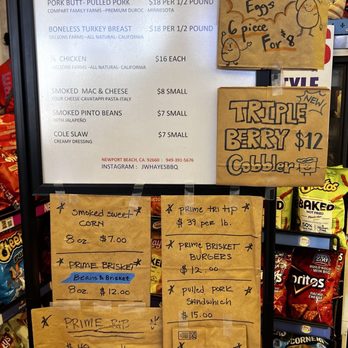 JW Hayes BBQ - Full menu, with specials - Barbeque Near Me - Newport Beach, California