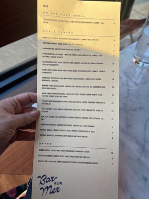 Menu photo 3 Bar Sur Mer Seattle, WA Menu photo 3 Bar Sur Mer Seattle, WA