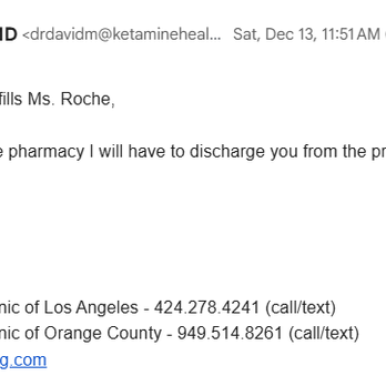 Ketamine Healing - Dr. M going straight to calling me an addict. - Anesthesiologists Near Me - Los Angeles, California Ketamine Healing - Dr. M going straight to calling me an addict. - Anesthesiologists Near Me - Los Angeles, California