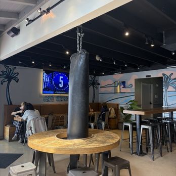 Lao Wang - Inside seating. Punching bag in the middle of the restaurant! - Chinese Near Me - Goleta, California Lao Wang - Inside seating. Punching bag in the middle of the restaurant! - Chinese Near Me - Goleta, California