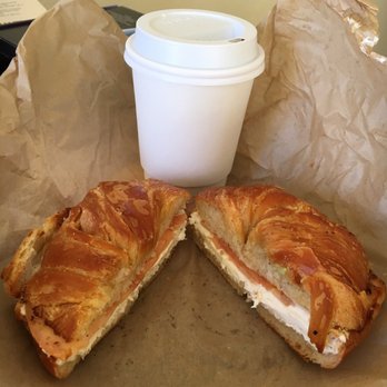 Beanstalk Cafe - Warm cragel with cream cheese (added tomato) - Coffee & Tea Near Me - San Francisco, California
