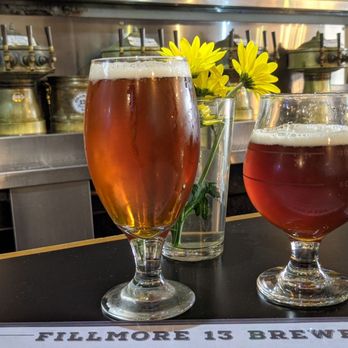 Fillmore 13 Brewery - two glasses of beer - Breweries Near Me - Pontiac, Michigan