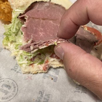Jimmy John's - Almost no meat- even in a #10- they charged for it .... And then skimp. No wonder they got the reviews they earned. - Delis Near Me - Louisville, Kentucky Jimmy John's - Almost no meat- even in a #10- they charged for it .... And then skimp. No wonder they got the reviews they earned. - Delis Near Me - Louisville, Kentucky