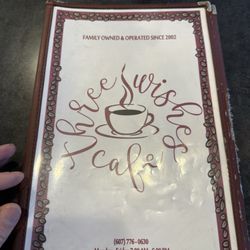 Three Wishes Café - Menu
