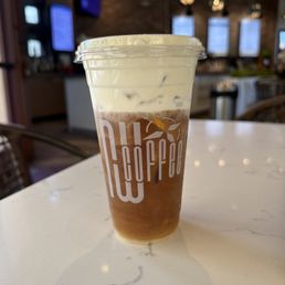 Cold brew with pistachio cold foam