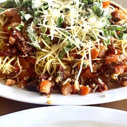 Iolis' Pizzeria - Veggie pasta with sun dried tomatoes and cheese. She said it was so flavorful. We each had leftovers.