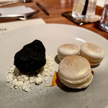 84 Yesler - Truffle Dinner '23 - White Truffle Macarons with goat milk ice cream - Italian Near Me - Seattle, Washington 84 Yesler - Truffle Dinner '23 - White Truffle Macarons with goat milk ice cream - Italian Near Me - Seattle, Washington