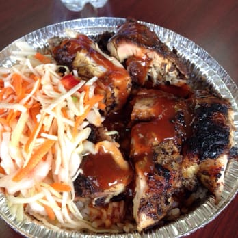 Jus Jerk - Jerk chicken is so tender abs juicy.  $9 for medium size plate which is more than enough for one hungry ppl. - Caribbean Near Me - Mount Vernon, New York