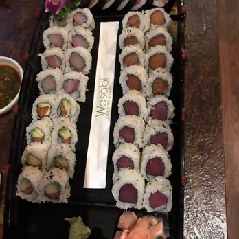 Wasabi - Yellowtail, salmon avocado, salmon and tuna Back it's sashimi roll - Sushi Bars Near Me - San Antonio, Texas Wasabi - Yellowtail, salmon avocado, salmon and tuna Back it's sashimi roll - Sushi Bars Near Me - San Antonio, Texas