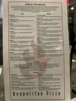 Menu photo 3 Fire In The Bricks Neapolitan Pizza Palm Coast, FL