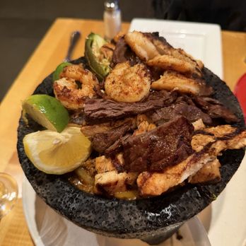 Sal Y Limon - Shrimp and steak mix molcajete - Mexican Near Me - Seattle, Washington Sal Y Limon - Shrimp and steak mix molcajete - Mexican Near Me - Seattle, Washington