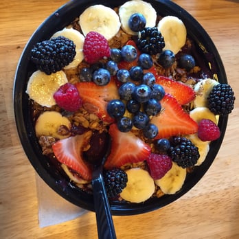 Aubergine Kitchen - Acai Bowl with fresh fruit and house made granola- Gluten Free! - Mediterranean Near Me - Lehi, Utah Aubergine Kitchen - Acai Bowl with fresh fruit and house made granola- Gluten Free! - Mediterranean Near Me - Lehi, Utah