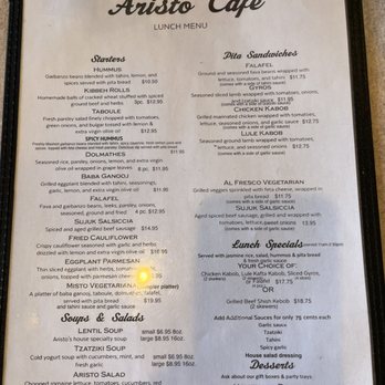 Aristo Cafe - Menu - Mediterranean Near Me - Torrance, California