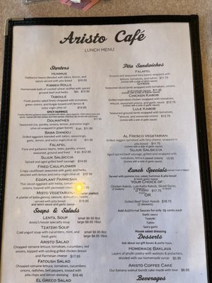Menu photo 4 Aristo Cafe Torrance, CA