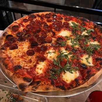 Thunderbolt Pizza - Half Margherita half pepperoni. Good but VERY greasy and heavy. - Pizza Near Me - Long Beach, California Thunderbolt Pizza - Half Margherita half pepperoni. Good but VERY greasy and heavy. - Pizza Near Me - Long Beach, California
