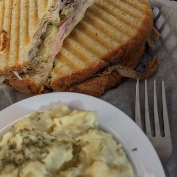 Pub 3one4 - Cuban panini with a side of potato salad. - Bars Near Me - Canton, Missouri