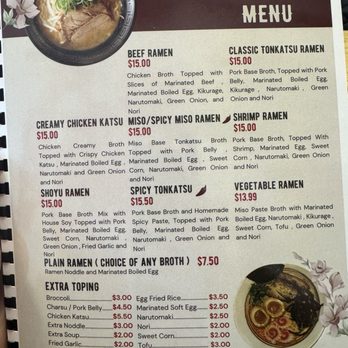 Tatsuki - Ramen Menu - Japanese Near Me - Joplin, Missouri